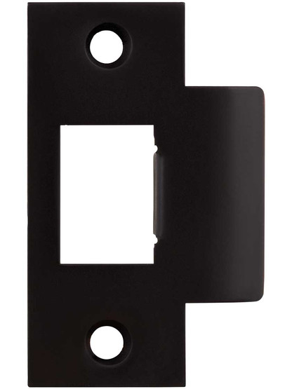 Solid Brass T-Strike Plate - 2 3/4 x 1 1/8 Inch in Oil-Rubbed Bronze.